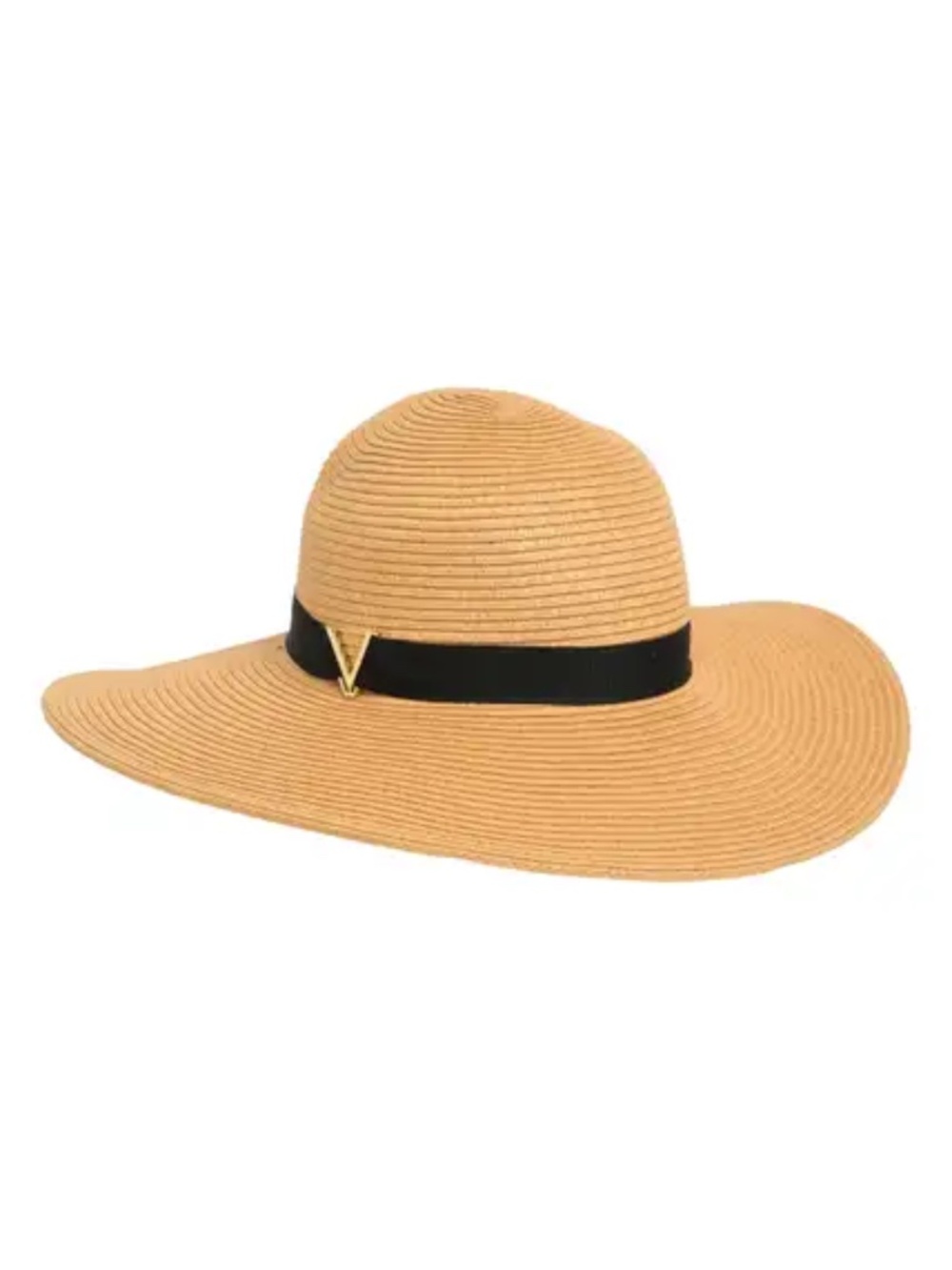 Vince Camuto V-Band Floppy Hat – Tan (One Size)
